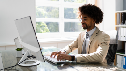 HR professional using his computer