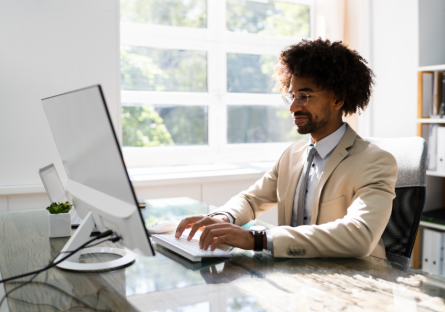 HR professional using his computer