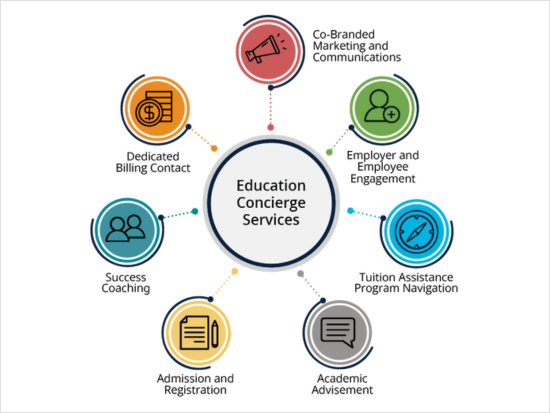 Infographic outlining the included services in the ECS model