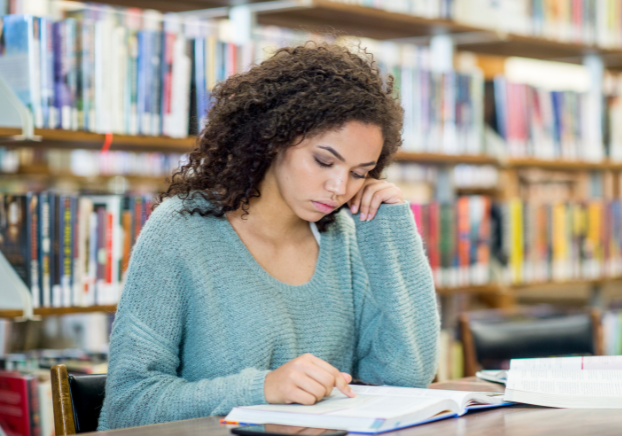 Young woman studying